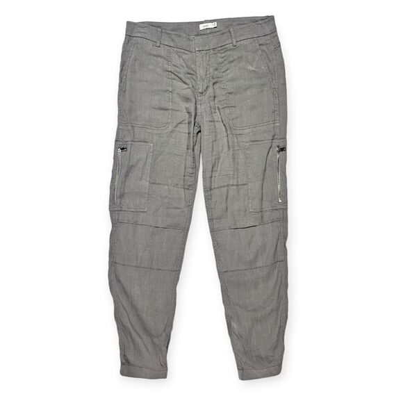Vince‎ Grey Linen Blend Lightweight Cargo Pants Women's Size 6 - Picture 1 of 15